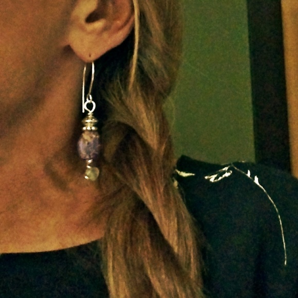 HANDCRAFTED IMPERIAL JASPER GEMSTONE EARRINGS - Picture 6 of 6